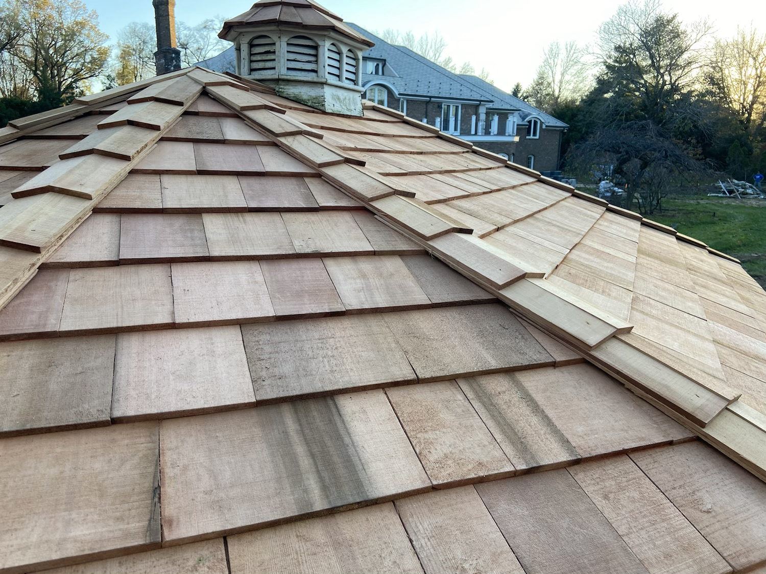 Cedar shake roof detail